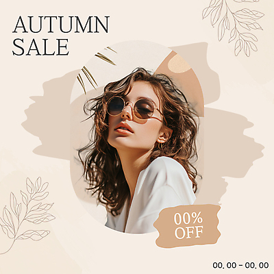 템플릿 여자 패션 포스터 나뭇잎 프레임 한명 성인 선글라스 세일 가을 베이지색 의료성형뷰티 성인여자한명만 이미지템플릿 AI파일 1 계절 안경 컬러 잎 사람 여자한명만 성인여자만 파일형식 벡터