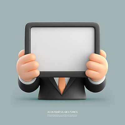 PSD 편집이미지 남자 비즈니스 기술 한명 들기 정장 성인 태블릿 알림 민트색 성인남자한명만 카피스페이스 편집3D 1 옷 컬러 모션 사람 전자제품 스마트기기 3D 공백 남자한명만 성인남자만 파일형식