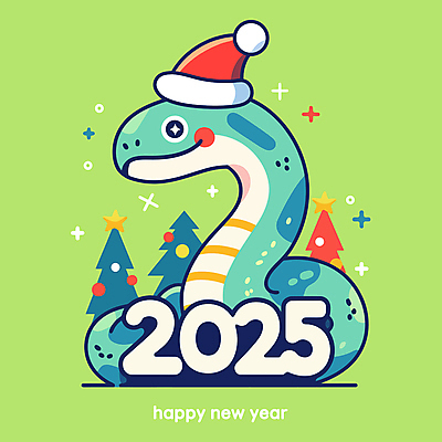 크리스마스 일러스트 산타모자 새해 사람없음 연두색 크리스마스트리 파티 축하 뱀띠 뱀 연말 청사 2025년 을사년 일러캐릭터 푸른뱀 푸른뱀캐릭터 AI파일 캐릭터 모자_잡화 기념일 컨셉 파충류 이벤트 초록색 십이지신 연도 뱀캐릭터 파일형식 벡터
