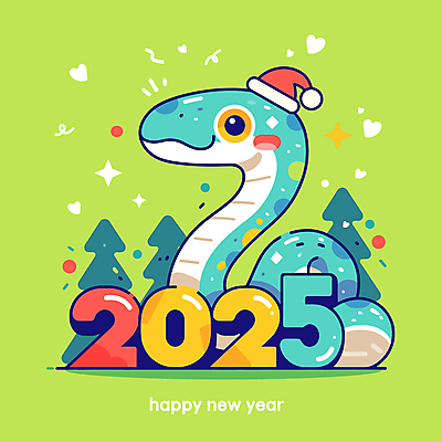 크리스마스 일러스트 산타모자 새해 사람없음 연두색 크리스마스트리 파티 축하 뱀띠 뱀 연말 청사 2025년 을사년 일러캐릭터 푸른뱀 푸른뱀캐릭터 AI파일 캐릭터 모자_잡화 기념일 컨셉 파충류 이벤트 초록색 십이지신 연도 뱀캐릭터 파일형식 벡터