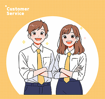 여자 남자 일러스트 비즈니스 웃음 성인 두명 노란색 팔짱 비즈니스맨 비즈니스우먼 상담원 만족 상담 텔레마케팅 성인만 일러캐릭터 AI파일 캐릭터 감정 컬러 모션 표정 사람 직장인 사무원 서비스업 파일형식 벡터