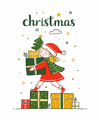 JPG 전신 여자 어린이 크리스마스 일러스트 산타모자 한명 소녀 초록색 선물상자 산타클로스 파티 기쁨 즐거움 연말 홀리데이 소녀한명만 국내일러스트 AI일러스트 AI콘텐츠 모자_잡화 1 기념일 감정 컬러 휴가 선물 사람 이벤트 상자 여자한명만 소녀만 파일형식