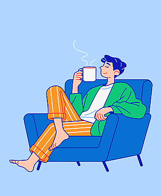 전신 남자 가구 일러스트 휴식 한명 앉기 성인 일상 라이프 컵 파란색 인테리어 소파 평화 마시기 편안함 주말 성인남자한명만 국내일러스트 AI파일 1 식기 디자인 컬러 생활용품 컨셉 의자 모션 사람 생활 감각 남자한명만 성인남자만 파일형식 벡터