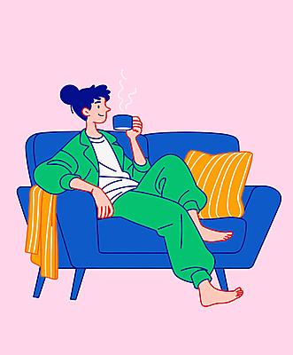 전신 여자 가구 쿠션 일러스트 휴식 한명 앉기 성인 일상 라이프 컵 파란색 인테리어 소파 평화 마시기 편안함 주말 성인여자한명만 국내일러스트 AI파일 1 식기 디자인 컬러 생활용품 컨셉 의자 모션 사람 생활 감각 여자한명만 성인여자만 파일형식 벡터