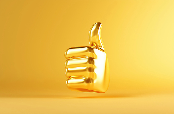 JPG 편집이미지 손 상징 신체부위 금색 최고 황금 긍정 추천 승인 칭찬 편집소스 편집3D AI컴퓨터그래픽 AI콘텐츠 컬러 컨셉 사람 3D 파일형식