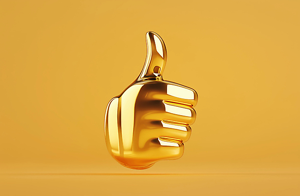 JPG 편집이미지 손 상징 신체부위 금색 최고 황금 긍정 추천 승인 칭찬 편집소스 편집3D AI컴퓨터그래픽 AI콘텐츠 컬러 컨셉 사람 3D 파일형식