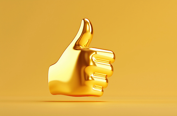 JPG 편집이미지 손 상징 신체부위 금색 최고 황금 긍정 추천 승인 칭찬 편집소스 편집3D AI컴퓨터그래픽 AI콘텐츠 컬러 컨셉 사람 3D 파일형식