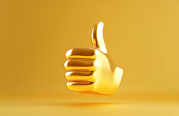 JPG 편집이미지 손 상징 신체부위 금색 최고 황금 긍정 추천 승인 칭찬 편집소스 편집3D AI컴퓨터그래픽 AI콘텐츠 컬러 컨셉 사람 3D 파일형식