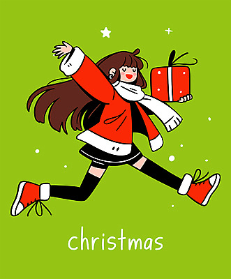 전신 여자 크리스마스 겨울 일러스트 크리스마스선물 한명 웃음 이벤트 성인 초록색 선물상자 달리기 산타클로스 귀여움 연말 성인여자한명만 일러캐릭터 AI파일 캐릭터 1 계절 기념일 컬러 컨셉 모션 표정 선물 사람 상자 여자한명만 성인여자만 파일형식 벡터