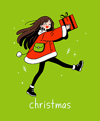 전신 여자 크리스마스 겨울 일러스트 크리스마스선물 한명 웃음 이벤트 성인 초록색 선물상자 달리기 산타클로스 귀여움 연말 성인여자한명만 일러캐릭터 AI파일 캐릭터 1 계절 기념일 컬러 컨셉 모션 표정 선물 사람 상자 여자한명만 성인여자만 파일형식 벡터