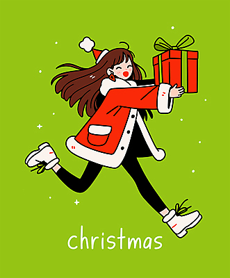 전신 여자 크리스마스 겨울 일러스트 크리스마스선물 한명 웃음 이벤트 성인 초록색 선물상자 달리기 산타클로스 귀여움 연말 성인여자한명만 일러캐릭터 AI파일 캐릭터 1 계절 기념일 컬러 컨셉 모션 표정 선물 사람 상자 여자한명만 성인여자만 파일형식 벡터