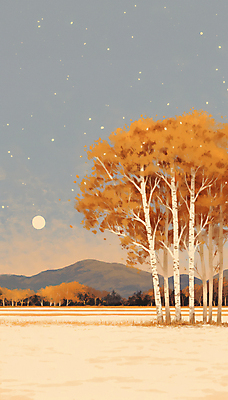 JPG 나무 겨울 일러스트 자연 산 풍경 초원 사람없음 갈색 설원 달 분위기 첫눈 국내일러스트 AI일러스트 AI콘텐츠 자연요소 식물 계절 컬러 컨셉 눈_날씨 생태계 파일형식