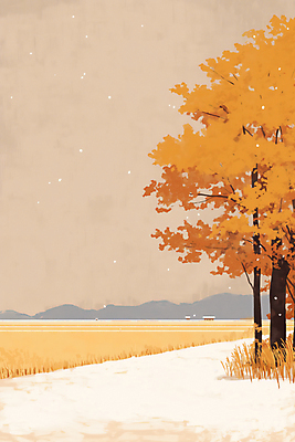 JPG 나무 겨울 일러스트 자연 산 풍경 초원 사람없음 갈색 마을 설원 분위기 첫눈 국내일러스트 AI일러스트 AI콘텐츠 식물 계절 컬러 컨셉 눈_날씨 생태계 파일형식