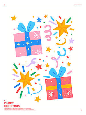 PSD 분홍색 크리스마스 일러스트 사람없음 선물상자 반짝임 쇼핑 파티 축제 즐거움 연말 국내일러스트 기념일 감정 컬러 모션 선물 이벤트 상자 파일형식