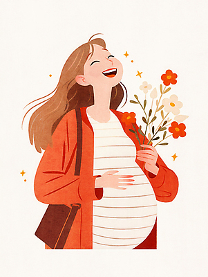 JPG 여자 행복 꽃다발 일러스트 엄마 사랑 한명 웃음 성인 빨간색 임산부 기쁨 풀잎 모성애 성인여자한명만 국내일러스트 AI일러스트 AI콘텐츠 1 꽃 감정 컬러 잎 가족 표정 사람 임신 풀_식물 여자한명만 성인여자만 파일형식