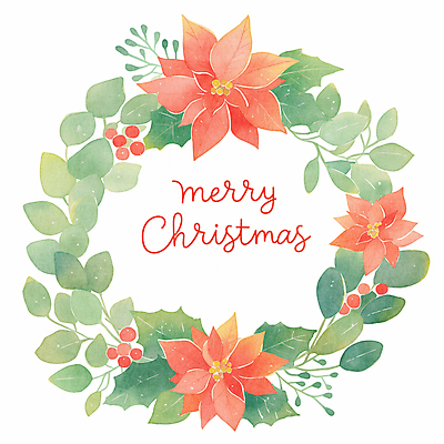 JPG 잎 크리스마스 겨울 일러스트 사람없음 장식 빨간색 초록색 원형 포인세티아 리스장식 오너먼트 국내일러스트 AI일러스트 AI콘텐츠 도형 식물 계절 기념일 꽃 컬러 크리스마스장식 파일형식