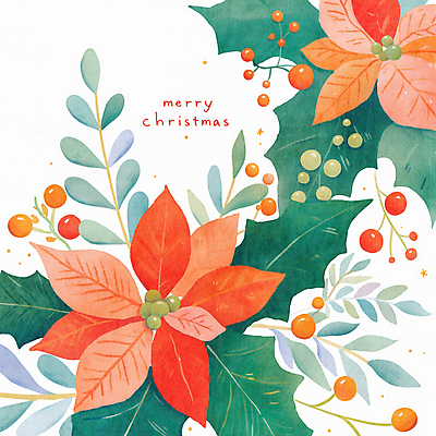 도형 식물 계절 기념일 꽃 컬러 크리스마스장식 장식 파일형식 AI콘텐츠 크리스마스 포인세티아 오너먼트 잎 겨울 빨간색 JPG 일러스트 국내일러스트 사람없음 리스장식 원형 초록색 AI일러스트