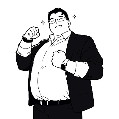 전신 캐릭터 남자 중년 포즈 일러스트 넥타이 한명 손들기 검은색 활발 직장인 전문직 오피스룩 중년남자한명만 AI_인공지능 일러캐릭터 AI파일 직업 1 잡화 옷 컬러 컨셉 비즈니스 모션 사람 성인 남자한명만 중년남자만 파일형식 벡터