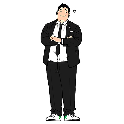 전신 캐릭터 남자 중년 일러스트 넥타이 한명 미소 검은색 직장인 자신감 전문직 편안함 오피스룩 중년남자한명만 AI_인공지능 일러캐릭터 AI파일 직업 1 잡화 옷 감정 컬러 비즈니스 표정 사람 성인 감각 남자한명만 중년남자만 파일형식 벡터