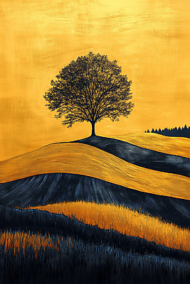JPG 나무 편집이미지 길 자연 풍경 초원 사람없음 평화 고요 금색 가을 언덕 드로잉 풍경화 편집실사 식물 계절 컬러 컨셉 미술 CG 그림 생태계 파일형식