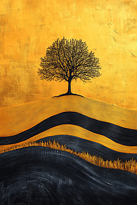 JPG 나무 편집이미지 길 자연 풍경 초원 사람없음 평화 고요 금색 가을 언덕 드로잉 풍경화 편집실사 식물 계절 컬러 컨셉 미술 CG 그림 생태계 파일형식