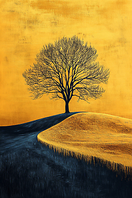 JPG 나무 편집이미지 길 자연 풍경 초원 사람없음 평화 고요 금색 가을 언덕 드로잉 풍경화 편집실사 식물 계절 컬러 컨셉 미술 CG 그림 생태계 파일형식