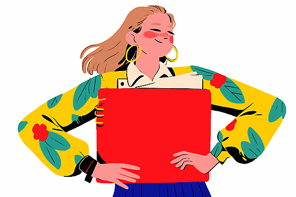 여자 교육 패션 일러스트 교재 한명 웃음 들기 상반신 성인 책 눈감음 공책 자료 교양 잡기 전문직 활기 성인여자한명만 국내일러스트 AI파일 직업 1 컨셉 모션 문구용품 표정 사람 여자한명만 성인여자만 파일형식 벡터