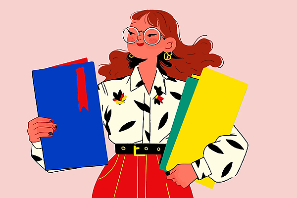 여자 교육 패션 일러스트 교재 한명 웃음 들기 상반신 성인 책 자료 교양 전문직 성인여자한명만 안경낌 국내일러스트 AI파일 직업 1 안경 모션 표정 사람 여자한명만 성인여자만 파일형식 벡터