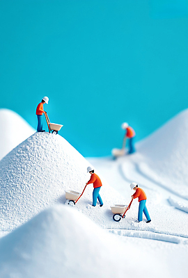 JPG 전신 편집이미지 여자 남자 산업 산 작업복 여러명 성인 파란색 모형 수레 미니어처 흰색 도구 눈 작업 안전모 설탕 삽 작업자 성인만 편집실사 AI포토 AI콘텐츠 자연요소 옷 컬러 다수 날씨 사람 카트 헬멧 안전장비 CG 파일형식