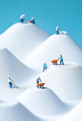 JPG 전신 편집이미지 여자 남자 산업 산 작업복 여러명 성인 파란색 모형 수레 미니어처 흰색 도구 눈 작업 안전모 설탕 삽 작업자 성인만 편집실사 AI포토 AI콘텐츠 자연요소 옷 컬러 다수 날씨 사람 카트 헬멧 안전장비 CG 파일형식