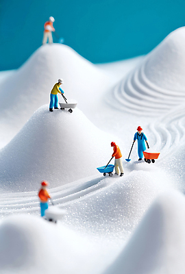 JPG 전신 편집이미지 여자 남자 산업 산 작업복 여러명 성인 파란색 모형 수레 미니어처 흰색 도구 눈 작업 안전모 설탕 삽 작업자 성인만 편집실사 AI포토 AI콘텐츠 자연요소 옷 컬러 다수 날씨 사람 카트 헬멧 안전장비 CG 파일형식