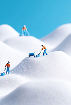 JPG 전신 편집이미지 여자 남자 산업 산 작업복 성인 세명 파란색 모형 수레 미니어처 흰색 도구 눈 작업 안전모 설탕 삽 작업자 성인만 편집실사 AI포토 AI콘텐츠 자연요소 옷 컬러 날씨 사람 카트 헬멧 안전장비 CG 파일형식