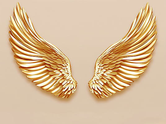 PSD 편집이미지 날개 사람없음 금색 황금 고급 중앙 균형 대칭 이미지편집 컬러 컨셉 파일형식