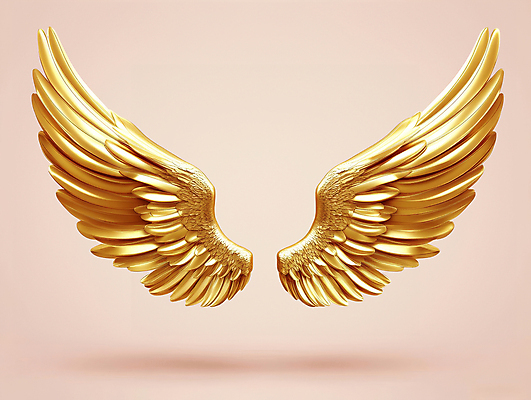 PSD 편집이미지 날개 사람없음 금색 황금 고급 중앙 균형 대칭 이미지편집 컬러 컨셉 파일형식