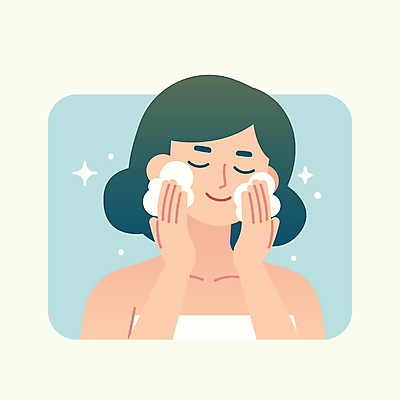 여자 일러스트 한명 상반신 성인 눈감음 깨끗함 거품 세수 편안함 피부 피부관리 스킨케어 클렌징 클렌징폼 성인여자한명만 국내일러스트 AI파일 1 컨셉 모션 사람 신체부위 뷰티 청결 감각 세안용품 여자한명만 성인여자만 파일형식 벡터