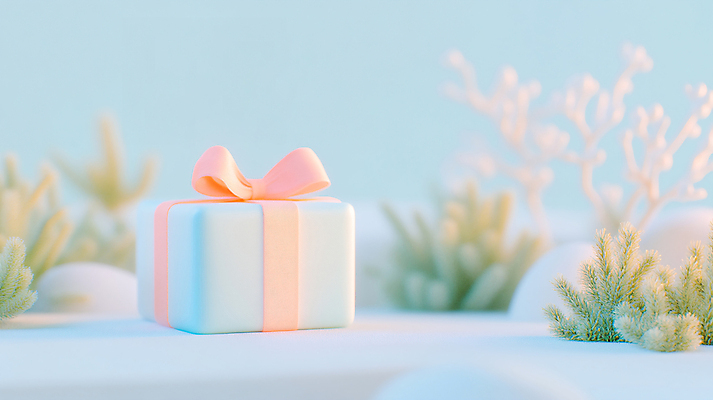 JPG 식물 편집이미지 리본 사람없음 선물상자 3D 축하 신비 파스텔톤 편집3D AI컴퓨터그래픽 AI콘텐츠 컬러 컨셉 선물 상자 디지털합성 파일형식