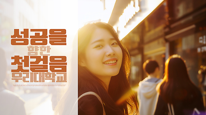 PSD 편집이미지 학생 여자 대학생 미래 거리 한명 웃음 상반신 성인 햇빛 대학교 신입생 의료성형뷰티 성인여자한명만 이미지편집 1 컨셉 학교 표정 사람 태양 여자한명만 성인여자만 파일형식