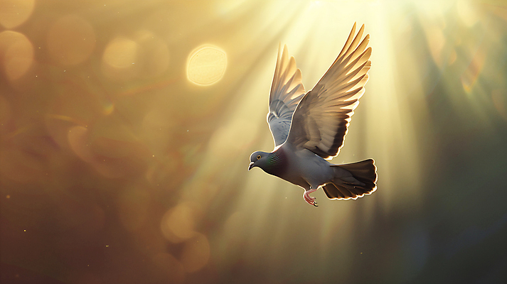 JPG 편집이미지 날개 하늘 사람없음 빛 평화 비행 비둘기 보케 편집실사 AI포토 AI콘텐츠 컨셉 조류 CG 파일형식