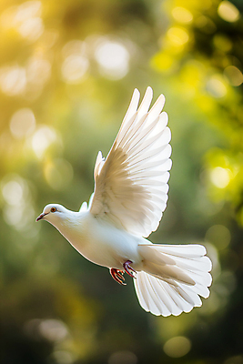 JPG 나무 구름 편집이미지 날개 하늘 사람없음 평화 비행 비둘기 보케 편집실사 AI포토 AI콘텐츠 자연요소 식물 컨셉 조류 CG 파일형식