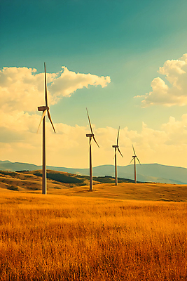 JPG 구름 편집이미지 하늘 초원 사람없음 일몰 언덕 풍력발전소 풍력기 편집실사 AI포토 AI콘텐츠 자연요소 노을 발전소 풍력에너지 CG 파일형식