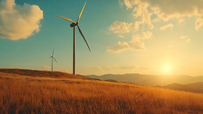 JPG 구름 편집이미지 하늘 산 초원 사람없음 햇빛 태양 일몰 언덕 풍력발전소 풍력기 편집실사 AI포토 AI콘텐츠 자연요소 노을 발전소 풍력에너지 CG 파일형식
