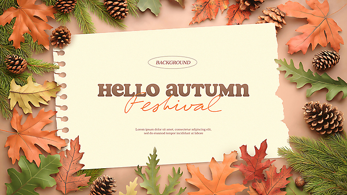 PSD 편집이미지 종이 단풍 낙엽 나뭇잎 프레임 사람없음 가을 디지털합성 솔방울 카피스페이스 편집소스 이미지편집 계절 잎 공백 파일형식