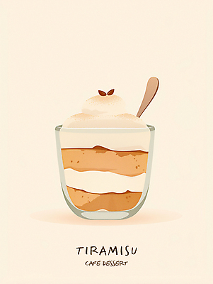 PSD 일러스트 디저트 사람없음 컵 갈색 케이크 숟가락 생크림 티라미수 국내일러스트 식기 음식 컬러 수저 크림 파일형식