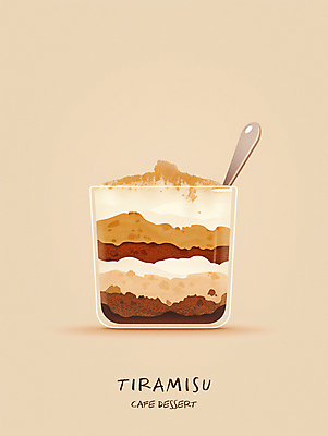 PSD 일러스트 디저트 사람없음 컵 갈색 케이크 숟가락 생크림 티라미수 2025년 트렌드컬러 국내일러스트 모카무스 식기 음식 컬러 수저 연도 크림 파일형식