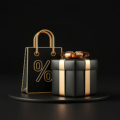 JPG 편집이미지 선물 이벤트 사람없음 선물상자 쇼핑 쇼핑백 3D 세일 검은색 금색 퍼센트 고급 입체 디지털합성 마케팅 블랙프라이데이 편집3D AI컴퓨터그래픽 AI콘텐츠 컬러 컨셉 가방 데이이벤트 상자 특수기호 파일형식