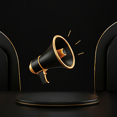 JPG 편집이미지 이벤트 사람없음 쇼핑 3D 세일 검은색 확성기 금색 고급 알림 입체 디지털합성 마케팅 블랙프라이데이 편집3D AI컴퓨터그래픽 AI콘텐츠 컬러 컨셉 데이이벤트 파일형식