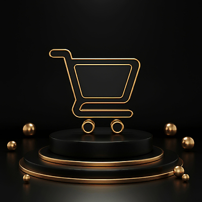 JPG 편집이미지 이벤트 사람없음 쇼핑 3D 세일 검은색 쇼핑카 금색 고급 입체 디지털합성 마케팅 블랙프라이데이 편집3D AI컴퓨터그래픽 AI콘텐츠 컬러 컨셉 데이이벤트 카트 파일형식