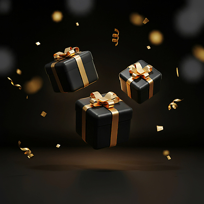 JPG 편집이미지 선물 이벤트 사람없음 선물상자 쇼핑 3D 세일 검은색 금색 고급 입체 디지털합성 꽃가루 마케팅 블랙프라이데이 편집3D AI컴퓨터그래픽 AI콘텐츠 컬러 컨셉 데이이벤트 상자 가루 파일형식