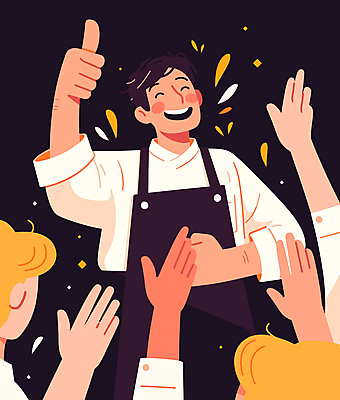 손 남자 일러스트 성공 한명 미소 성인 신체부위 손들기 요리사 기쁨 우승 최고 만족 성인남자한명만 국내일러스트 AI파일 직업 1 감정 컨셉 모션 표정 사람 남자한명만 성인남자만 파일형식 벡터