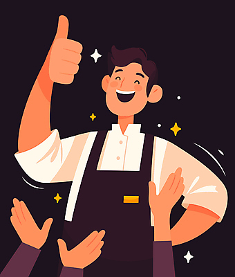 손 남자 일러스트 성공 한명 미소 성인 신체부위 손들기 요리사 기쁨 우승 최고 만족 성인남자한명만 국내일러스트 AI파일 직업 1 감정 컨셉 모션 표정 사람 남자한명만 성인남자만 파일형식 벡터